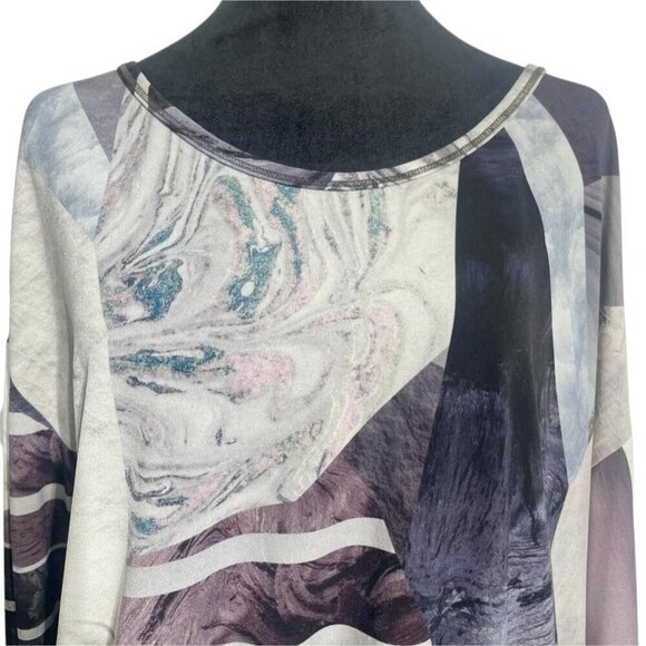 Petit Pois by Viviana G Size XS  Top Blouse Long Sleeve Abstract Art Boho - Picture 2 of 9